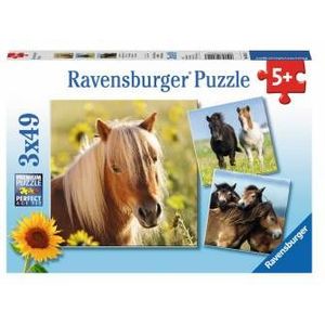 Schattige Pony's Puzzel (3 x 49 stukjes) - Ravensburger