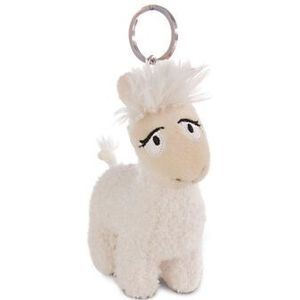 Nici Sleutelhanger Lady Lama Junior 10 Cm Pluche Wit