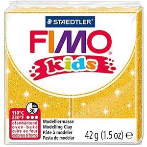 FIMO Kids Boetseerklei Glitter Goud, 42gr