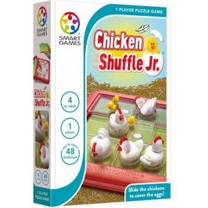 SmartGames - Chicken Shuffle Jr - breinbreker - 48 uitdagingen - Schuifpuzzel met 3D kippen en kuikentjes