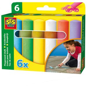 SES - Stoepkrijt - 6 stuks - sterk - makkelijk afwasbaar - buiten spelen - creatief speelgoed - Buiten Speelgoed