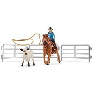 schleich FARM WORLD Team Roping met Cowgirl 42577