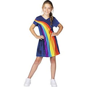 K3 Verkleedjurk - Regenboog Blauw, 6-8 jaar