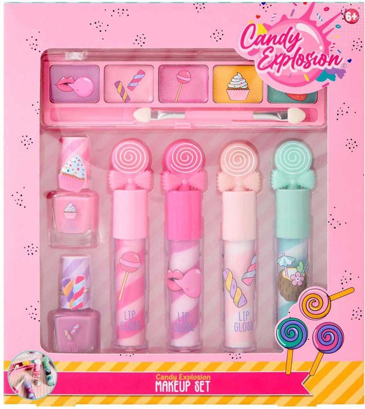 Create it! - Candy Make-up Set - 4 Lipglosses - 2 Nagellakken - 6 Oogschaduws - 2 Ringen
