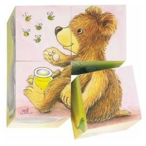 Houten Blokpuzzel Babydieren (4 stukjes)