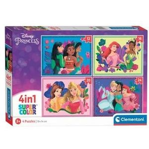 Disney Princess Puzzel (12-24 Stukjes, 4-in-1)