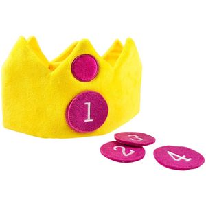 Bumba - Verkleedhoofddeksel - Pluche verjaardagskroon - met 4 jaarnummers
