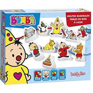 Bumba Houten Speelgoed Rijgkralen - Leer Rijgen met Bumba de Clown Studio 100 - Bambolino Toys