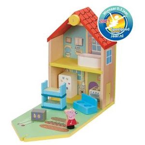 Peppa Pig - Houten poppenhuis inclusief Peppa en meubels - Speelfiguur