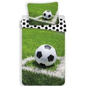 Voetbal Dekbedovertrek Corner - Eenpersoons - 140 x 200 cm - Groen