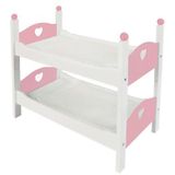 Angel Toys houten stapel poppen bed, kleur wit/roze. Afm. 50,5 x 27,5 x 43 cm