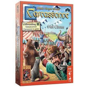 Uitbreiding op Carcassonne - Het Circus: Speel met maximaal 5 spelers en verdien extra punten met circustenten en artiesten!