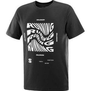 Salomon Running graphic ss tee heren - ZWART - Heren