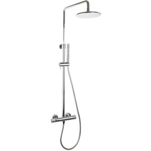 Sani Royal Opbouw Regendouche met Thermostaatkraan Chroom messing Compleet 30 cm Rond met Geribbelde Knoppen