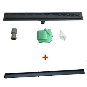 RVS Douchegoot met Tegelrooster 90 cm Mat Zwart