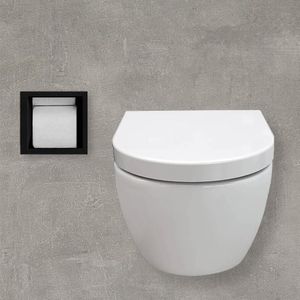 Sani Royal Inbouw Reserve WC Rolhouder RVS Mat Zwart