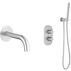 Inbouw Thermostatische Badkraan Set RVS geborsteld