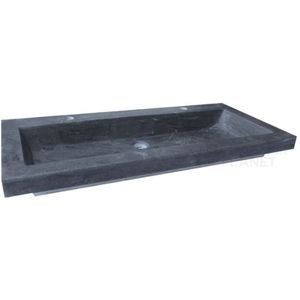 Hardsteen wastafel Trend Stone Natuursteen Enkelbak met 1 afvoergat 120x47 cm  2 kraangaten