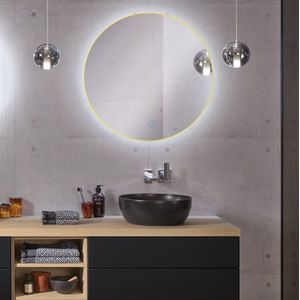 Ronde Badkamerspiegel Goud met LED Verlichting met Touch en Dimbaar in 3 Standen 80 cm