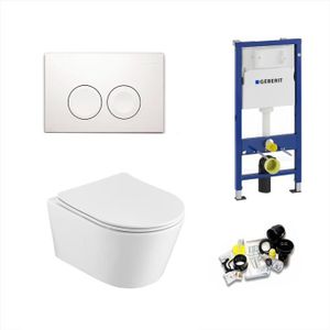 Geberit UP100 Toiletset Sani Royal Easy Flush Slim Rimfree 55 cm Delta 21 wit