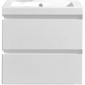 Badkamermeubel Trento Infinity 60 cm Hoogglans Wit met Standaard Spiegel zonder kraangaten