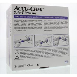Accu Chek Safe T-pro plus lancetten  200 stuks
