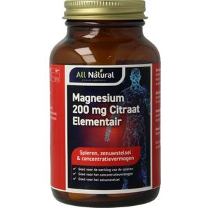 All Natural Magnesium citraat 200mg element  60 Tabletten