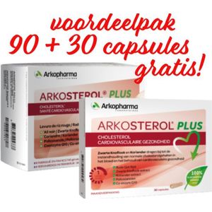 Arkopharma Arkosterol Plus Cholesterolformule ACTIE-pak 90 capsule + 30 capsules gratis  Rode Gist + Zwarte Knoflook-formule