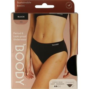 Boody Menstruatieondergoed bikinislip zwart lich/norm XS  1 Stuks |