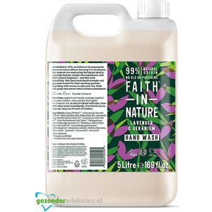 Faith in nature handzeep lavendel & geranium navulverpakking  5LT