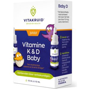 Vitakruid Vitamine K & D baby druppels 10ml  20 Milliliter