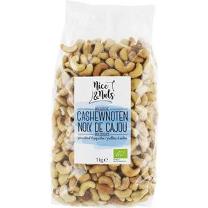 Nice & Nuts Cashewnoten geroosterd en gezouten bio  1 kilogram