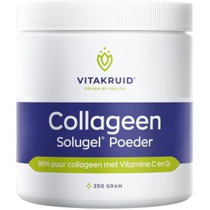 Vitakruid Collageen Solugel® poeder; 99% puur collageen met Vitamine C en D  250 gram