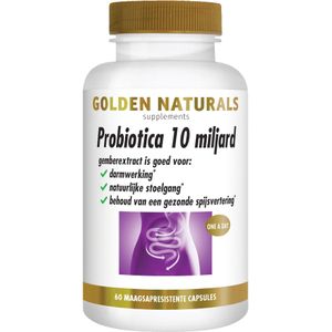 Golden Naturals Probiotica 10 miljard  60 veganistische maagsapresistente capsules