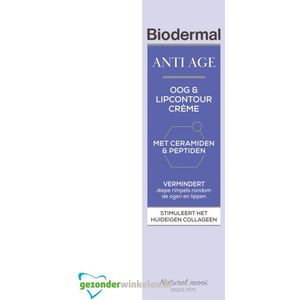 Biodermal Anti age oog- en lipcontour creme  15 ml |