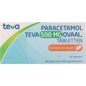 Teva Paracetamol 500 mg ovaal  50 tabletten