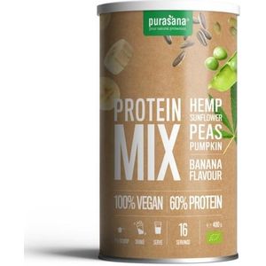 Purasana Protein mix pea sunflower hemp banana vegan bio  400 gram