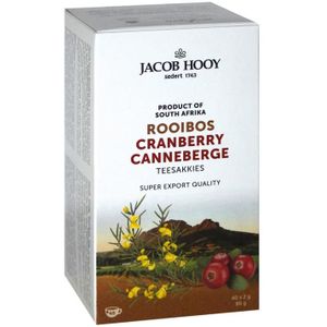 Jacob Hooy Rooibosthee cranberry  40 zakjes