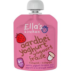 Ella&#039;s kitchen Aardbei yoghurt griekse stijl 6+ maanden bio  90 gram