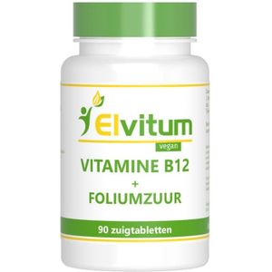 Elvitum (voorheen Elvitaal) Vitamine B12 1000mcg + foliumzuur  90 zuigtabletten
