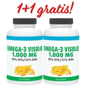 Gezonderwinkelen Premium Omega-3 Visolie 1.000mg 18/12% EPA/DHA  120 capsules AKTIE 1+1 GRATIS