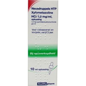 Healthypharm Neusdruppels HTP Xylometazoline HCl 1mg/ml  10 Milliliter