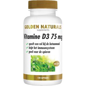 Golden Naturals Vitamine D3 75 mcg  120 softgel capsules