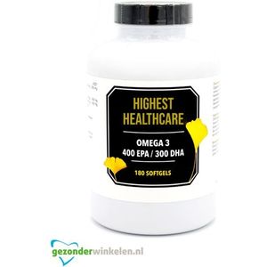 Highest Healthcare (voorheen Honest Healthcare) Omega 3 Visolie Forte 1000mg 40/30% EPA/DHA  180 capsules