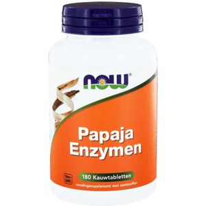 NOW Papaya enzymen kauwtabletten  180 kauwtabletten