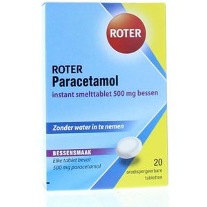 Roter Paracetamol 500 mg smelttablet bessen smaak  20 Tabletten