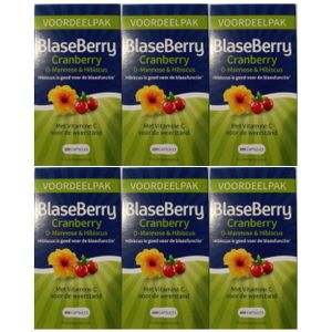 Pharmafood Blaseberry (voorheen Blasecare) Vernieuwde samenstelling, met D-Mannose & HibiscusZes-pak  6x 100 capsules