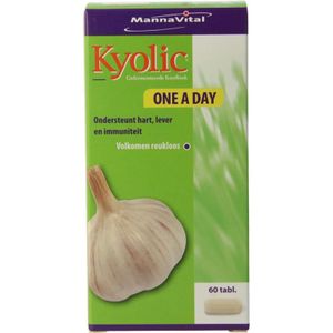 Mannavital Kyolic Knoflook One a Day (gefermenteerd, dus geen nare geur/betere opname)  60 tabletten