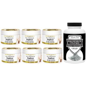 Golden Naturals Souplesse Spier- & Gewrichtsbalsem trio 6x 200ml + gratis pot Health Food Magnesium 180 tabletten