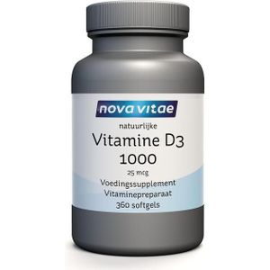 Nova Vitae Vitamine D3 1000/25mcg  360 softgels